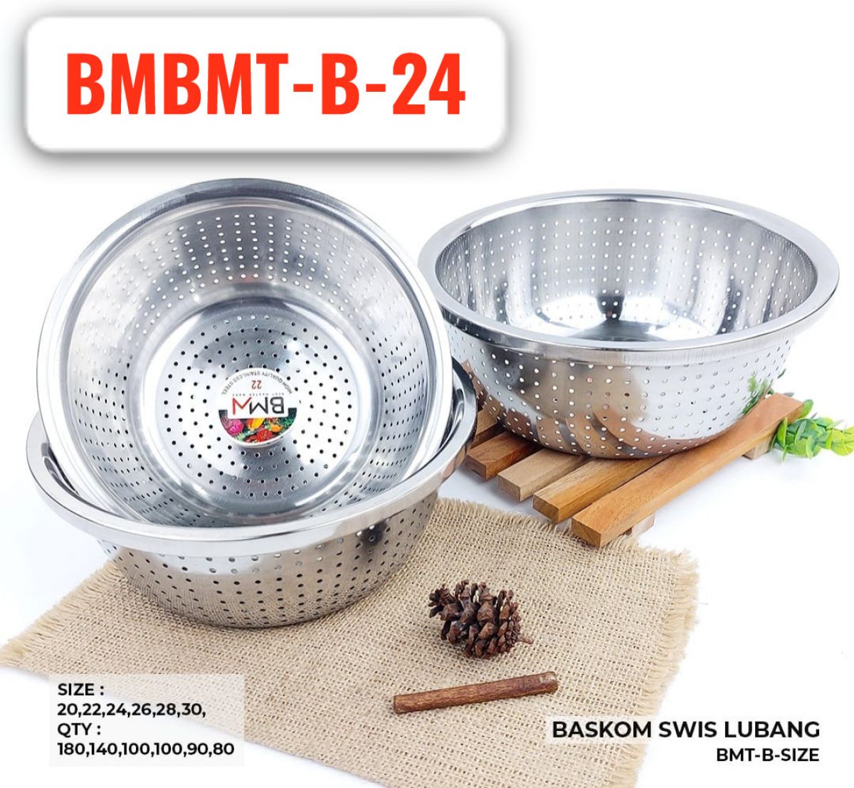 BASKOM SWISS LUBANG 24CM