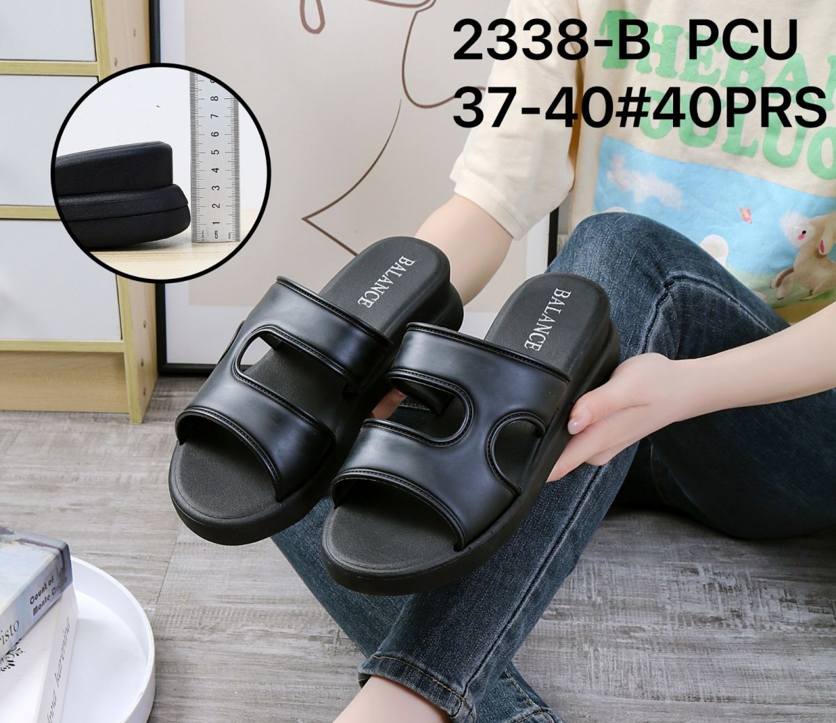 SANDAL 2338-B SIZE 37 - 40 TINGGI 5.5 CM ISI 40 PASANG