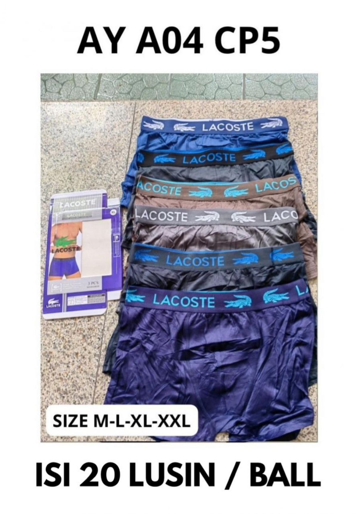 BOXER AY A04 CP5 SIZE M-L-XL-XXL ISI 20 LUSIN