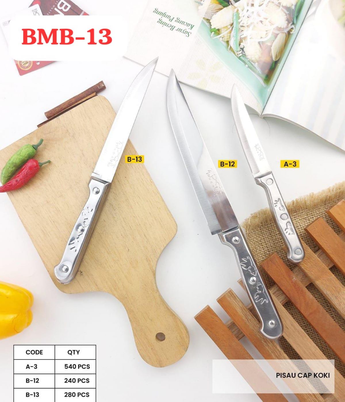 PISAU CAP KOKI BMB-13 ISI 280 PCS