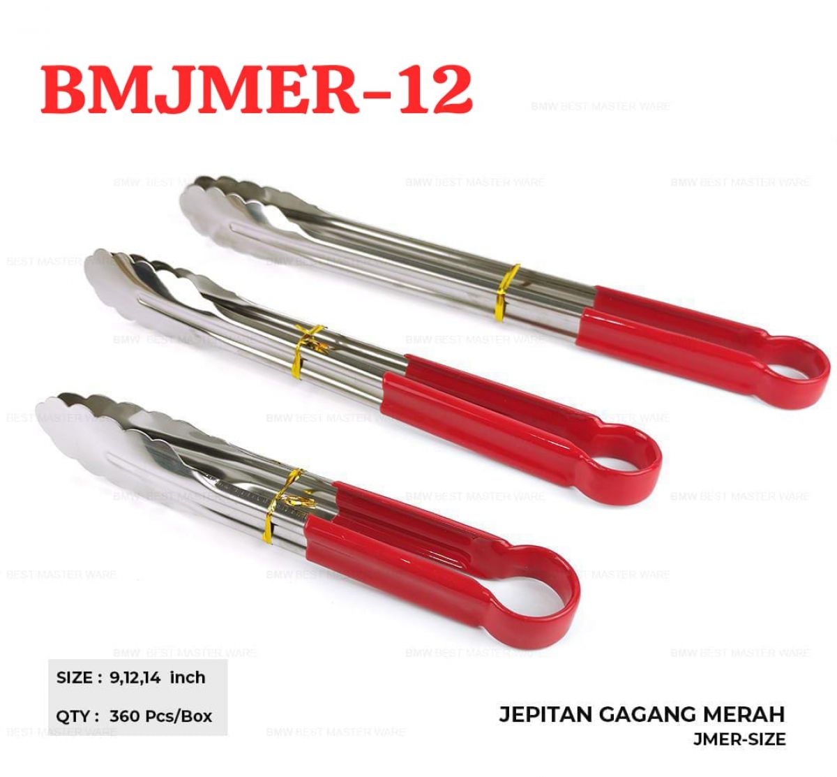 JEPITAN GAGANG MERAH BMJMER-12 SIZE 12 INCH ISI 30 LUSIN