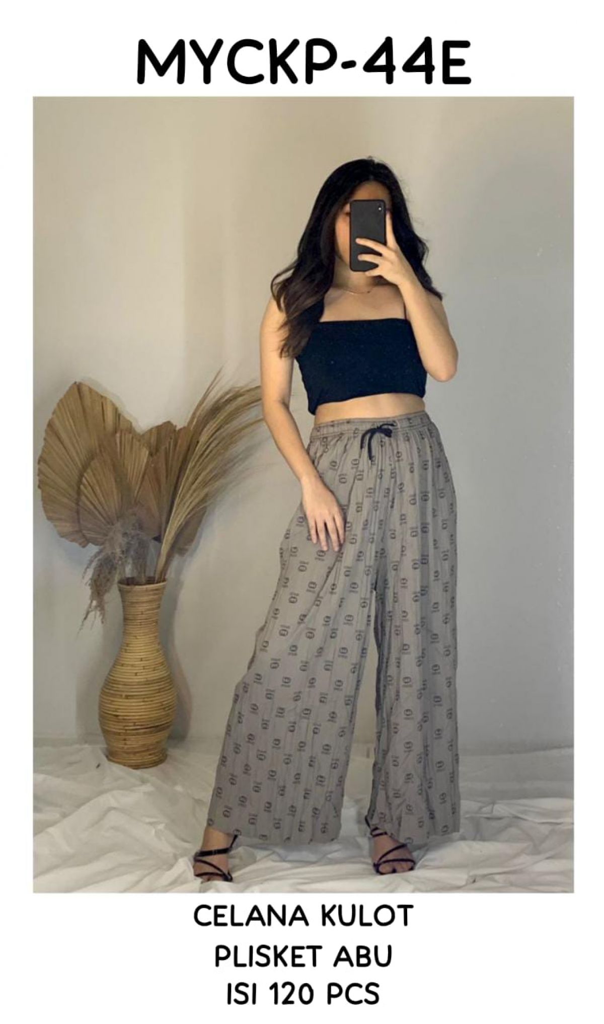 CELANA KULOT PLISKET ABU