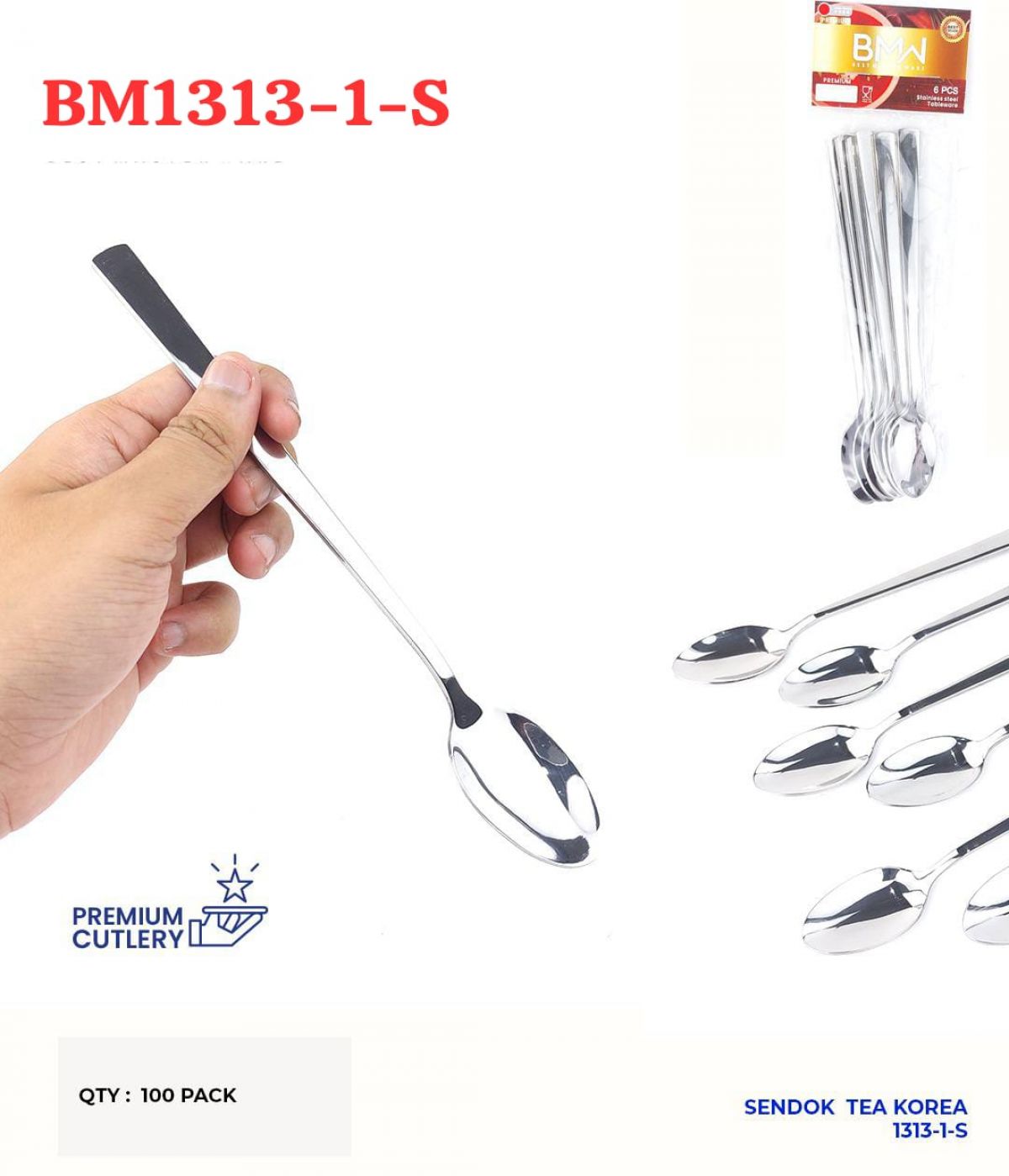 SENDOK TEH KOREA BM1313-1-S ISI 100 PACK