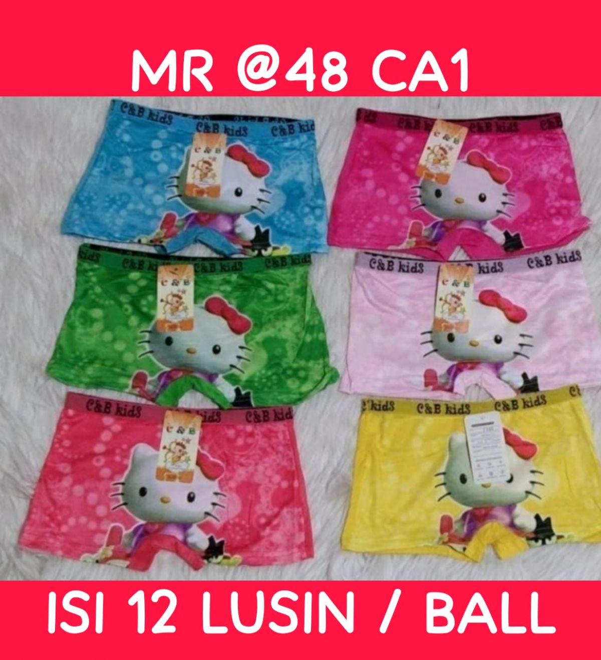BOXER ANAK MR @48 CA1 SIZE M , L , XL ISI 12 LUSIN