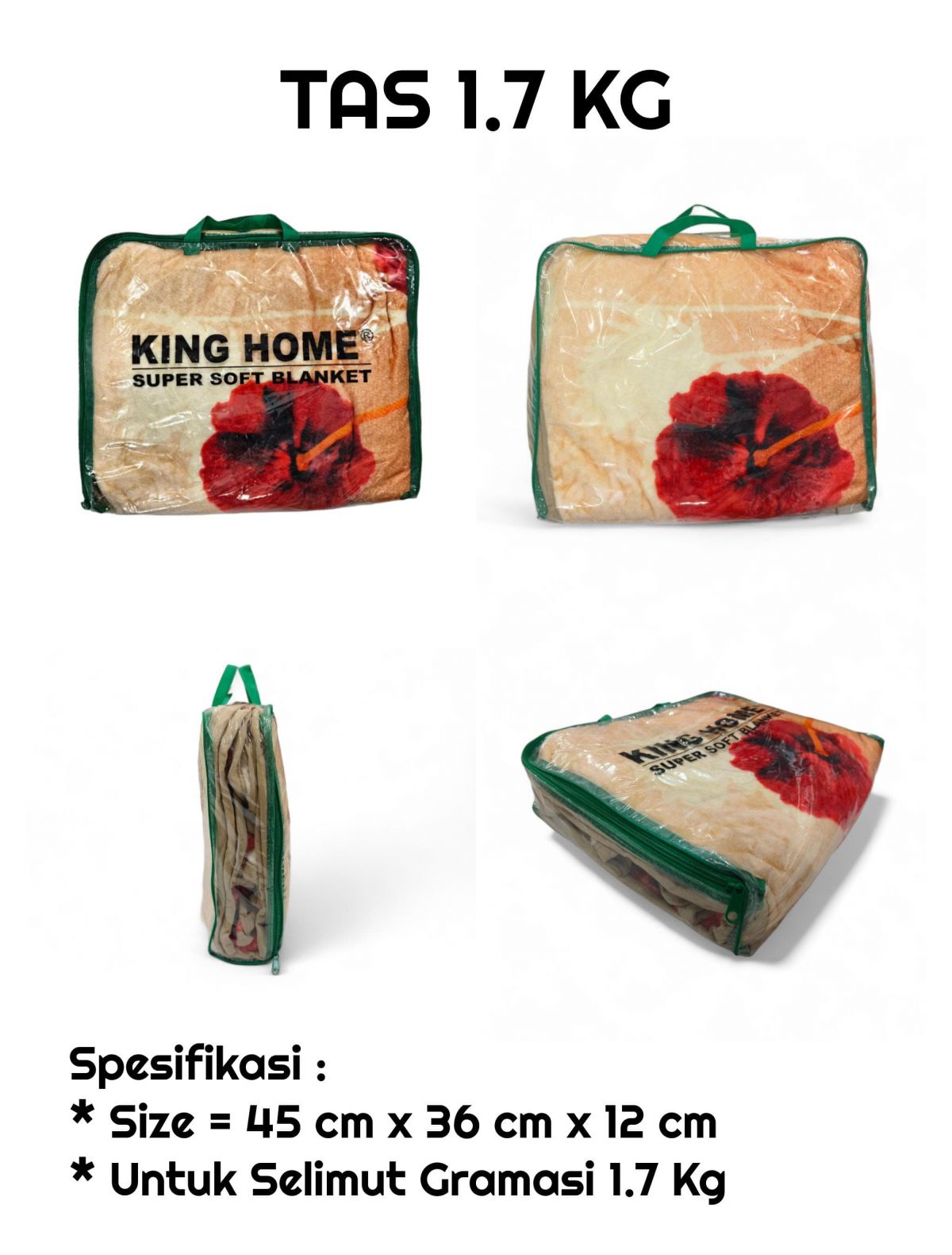 TAS SELIMUT MIKA TAS 1,7 KG UKURAN 45CM X 36CM X 12 CM