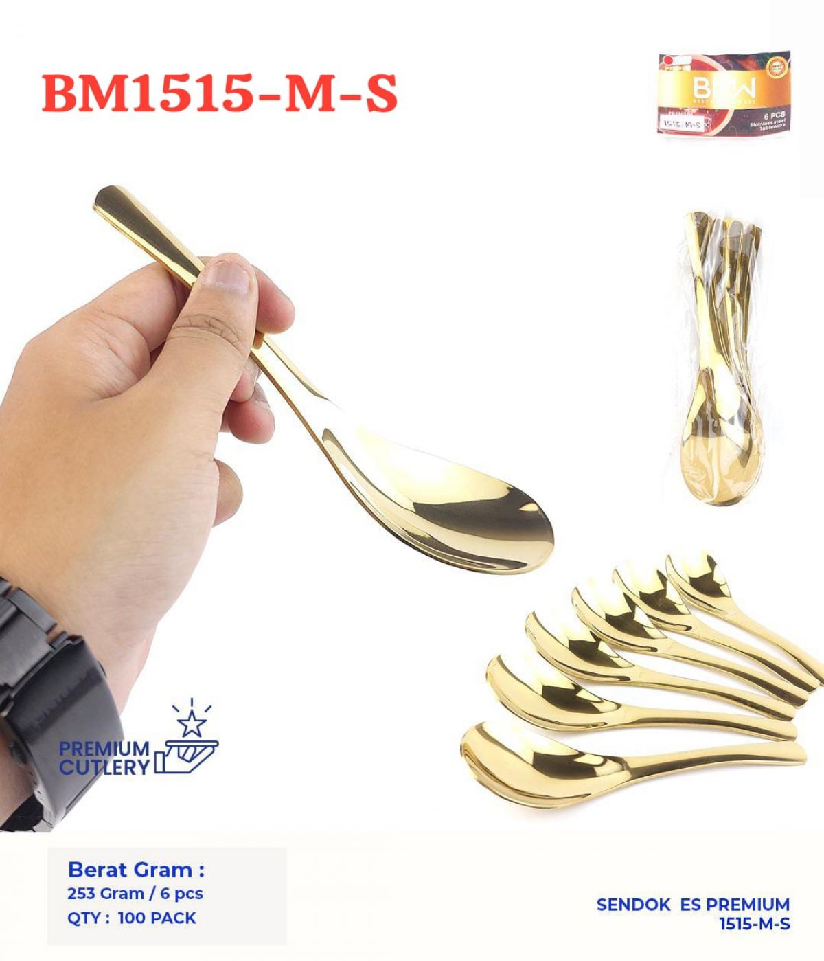 SENDOK ES PREMIUM BM1515-M-S ISI 100 PACK