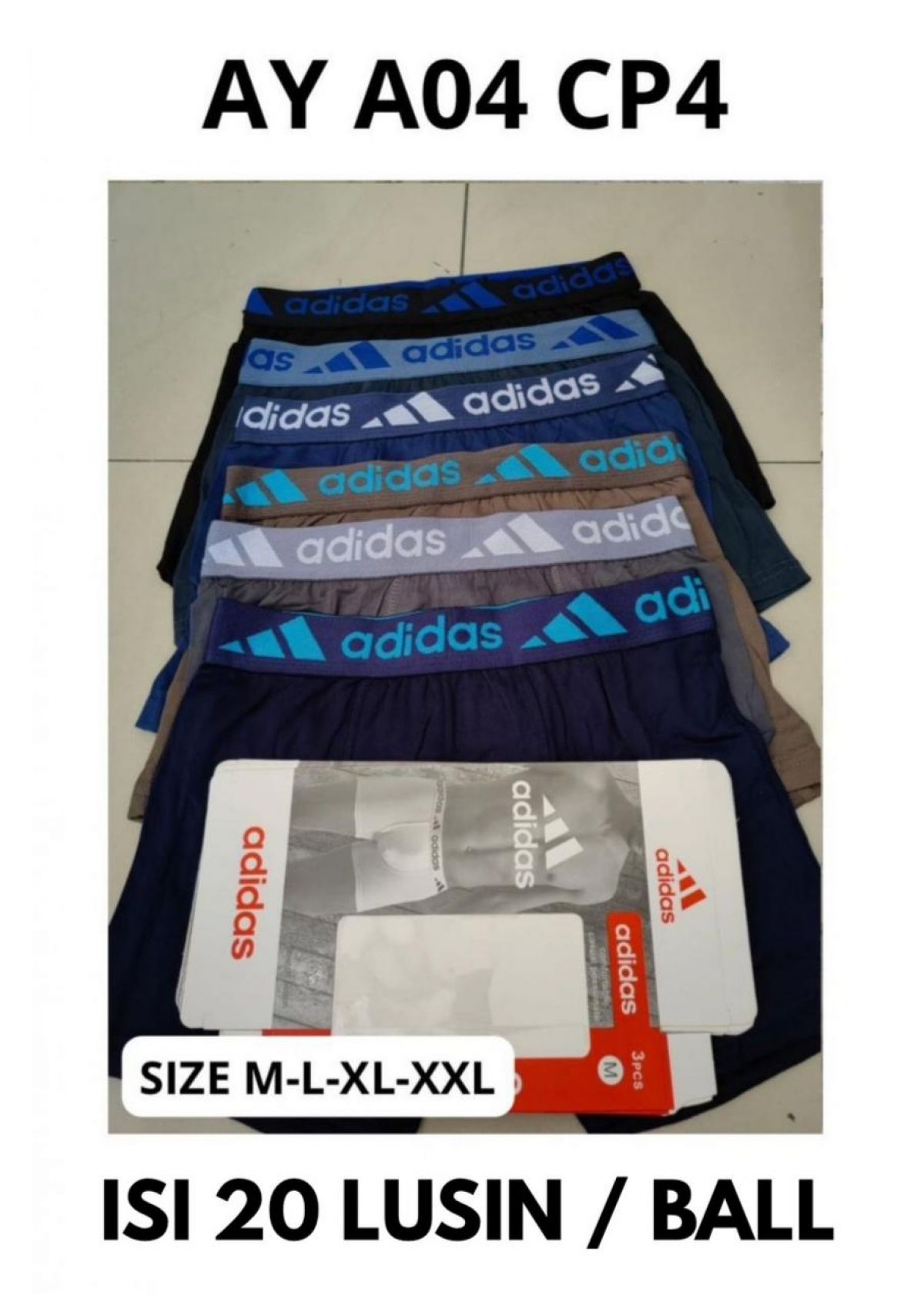BOXER AY A04 CP4 SIZE M-L-XL-XXL ISI 20 LUSIN
