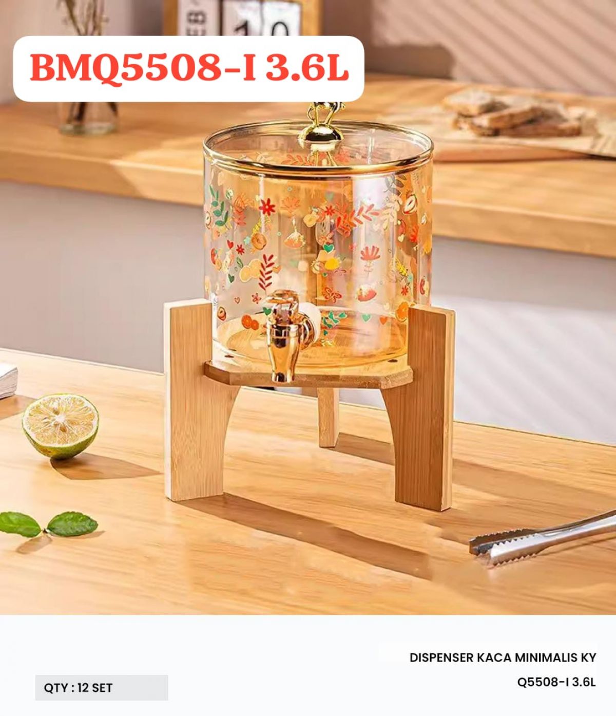 DISPENSER KACA MINIMALIS KY BMQ5508-I 3.6L ISI 12 SET