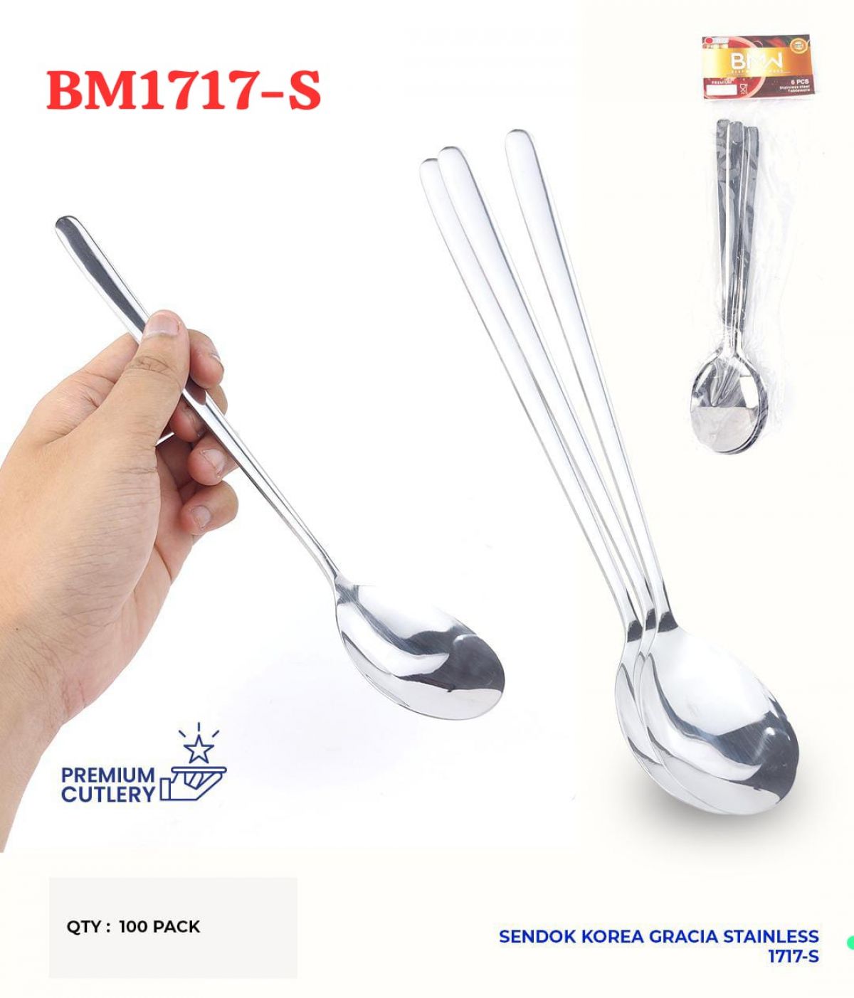 SENDOK KOREA GRACIA STAINLESS BM1717-S ISI 100 PACK