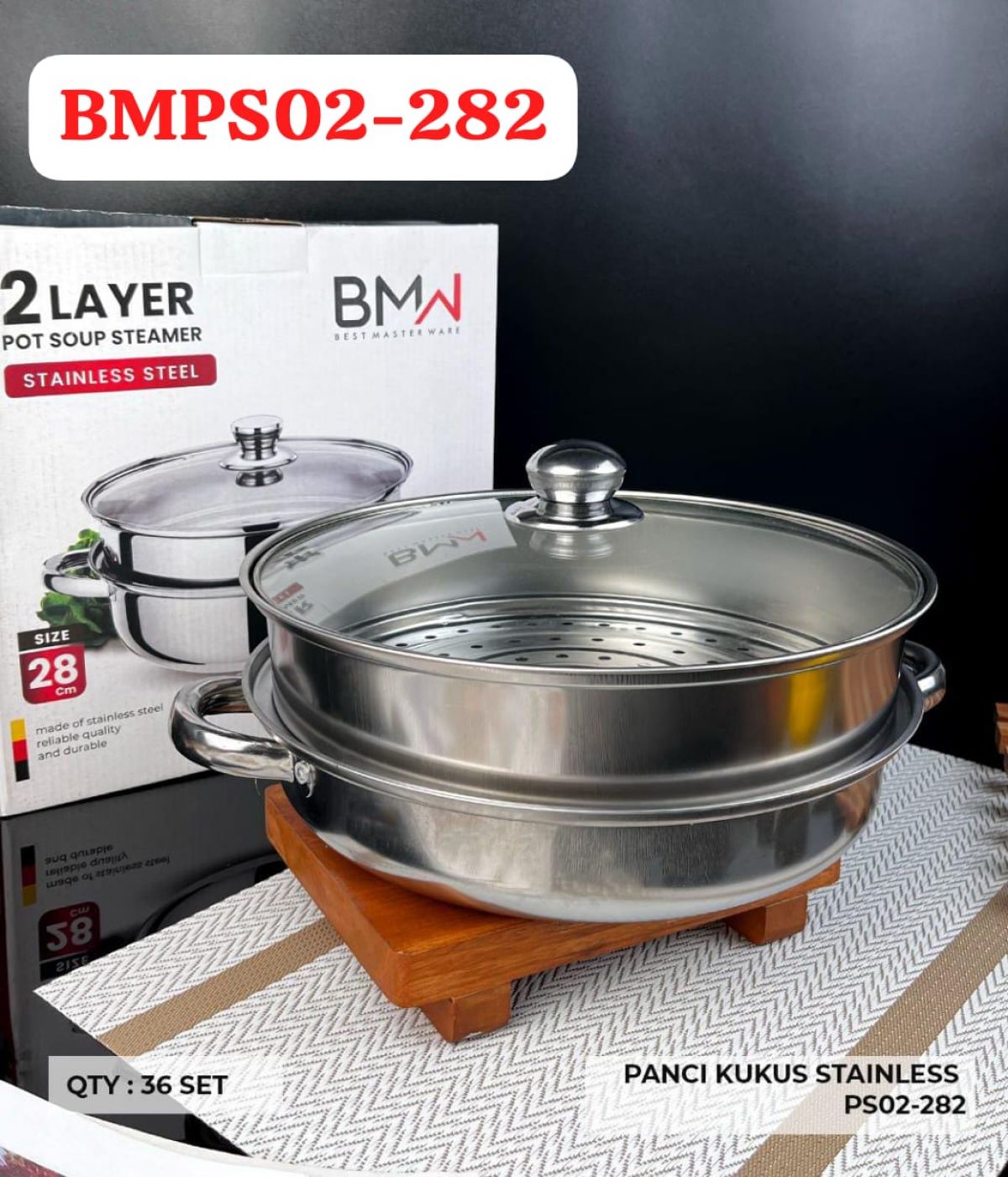 PANCI KUKUS STAINLESS BMPS02-282 ISI 36 SET