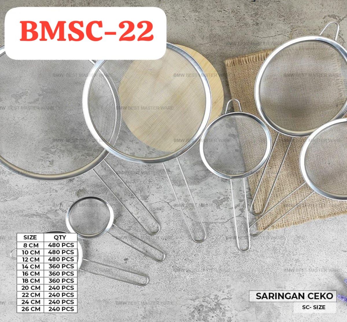 SARINGAN CEKO BMSC-22 SIZE 22 CM ISI 20 LUSIN