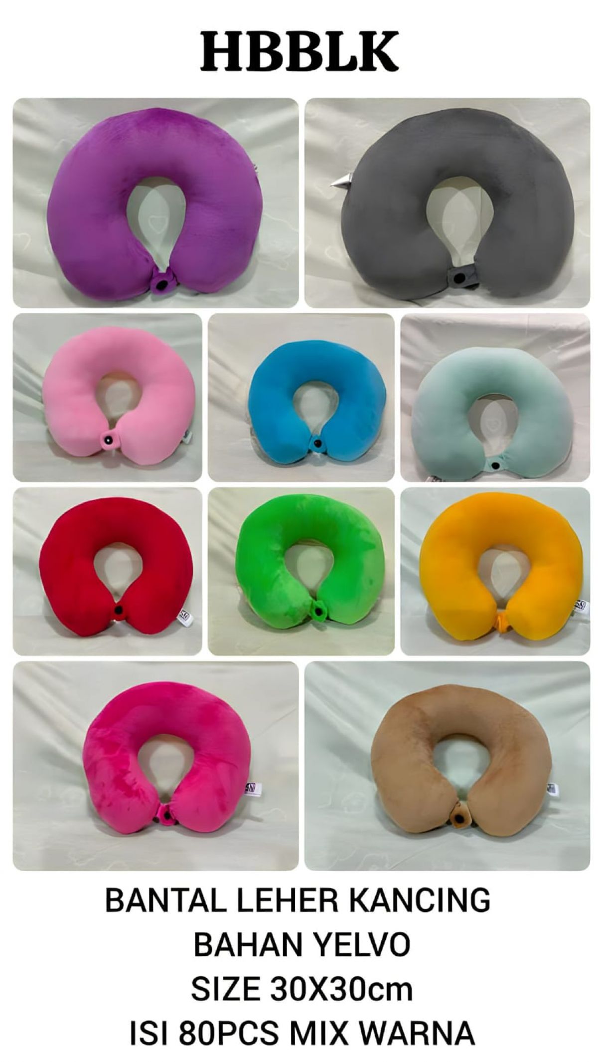 BANTAL LEHER KANCING HBBLK BAHAN YELVO SIZE 30CM * 30CM ISI 80 PCS ( MIX WARNA )