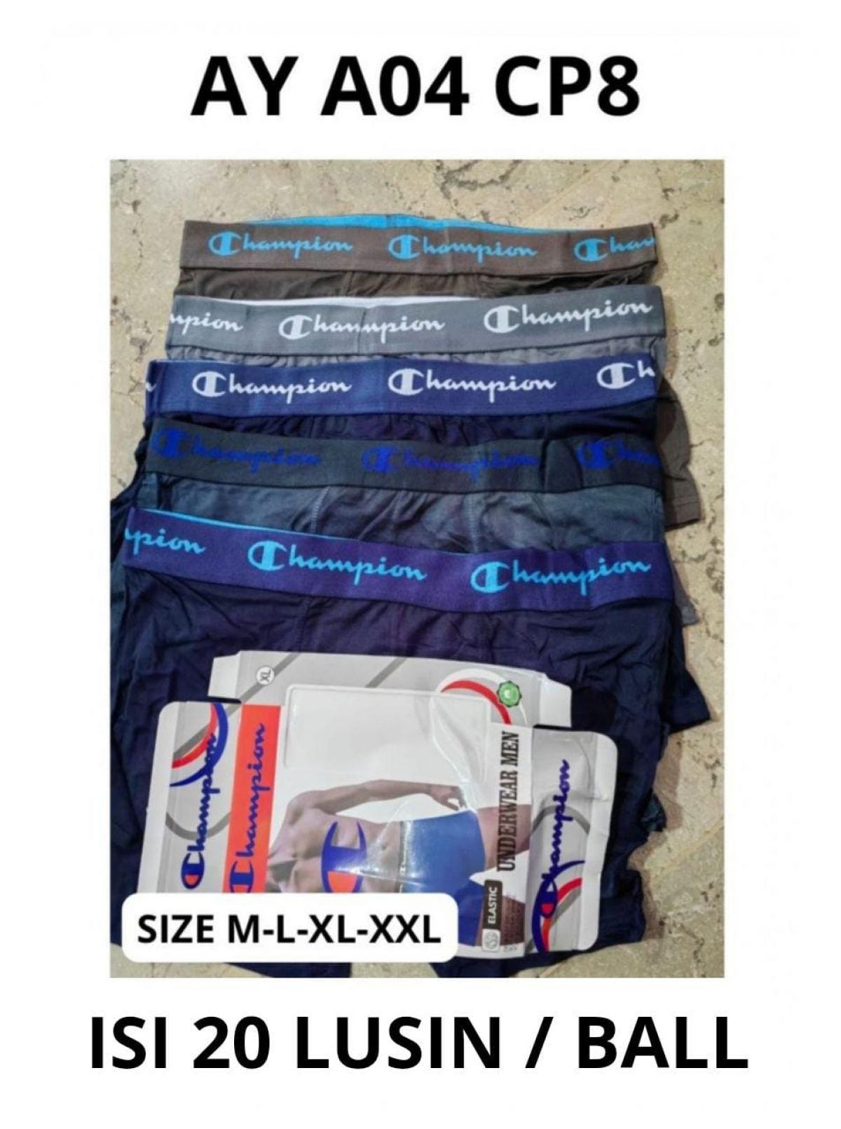 BOXER AY A04 CP8 SIZE M-L-XL-XXL ISI 20 LUSIN