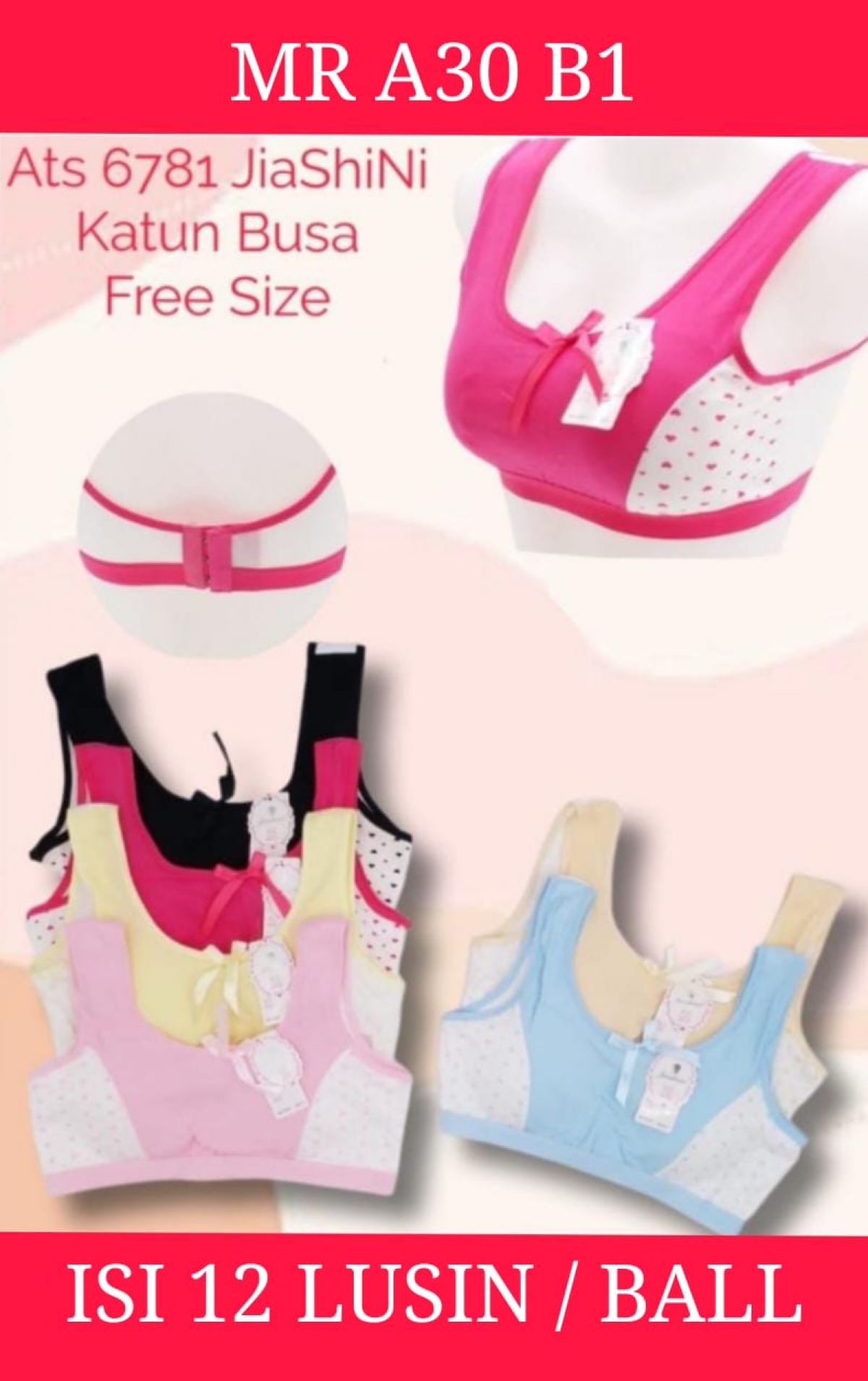 MINISET BUSA PAKAI KANCING MR A30 B1 ISI 12 LUSIN