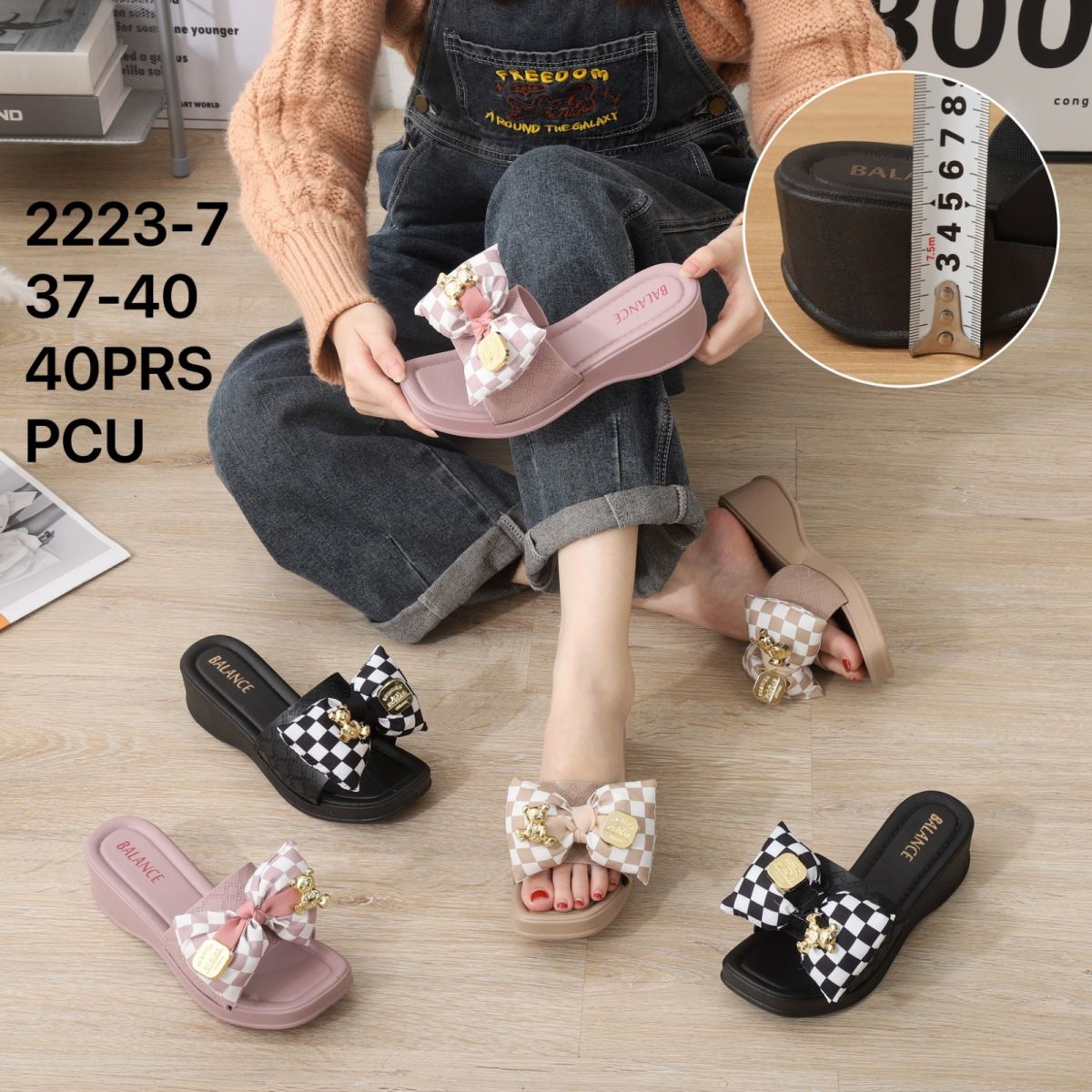 SANDAL 2223-7 SIZE 37 - 40 TINGGI 5 CM ISI 40 PASANG