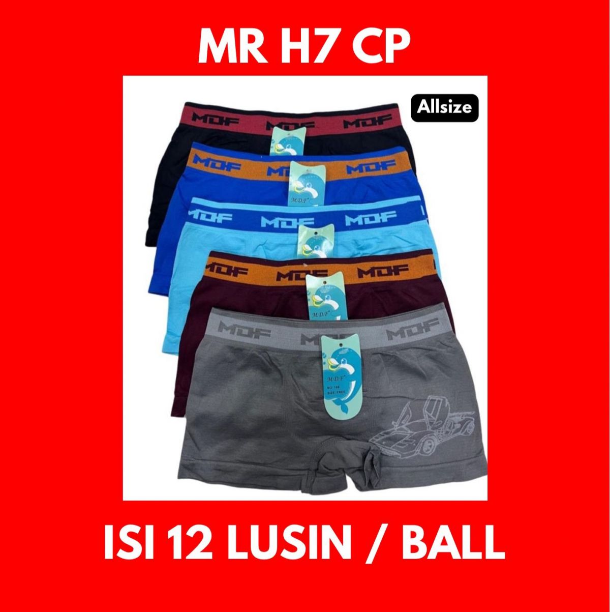 BOXER RAJUT ANAK MR H7 CP ALLSIZE ISI 12 LUSIN ( TANPA DUS )