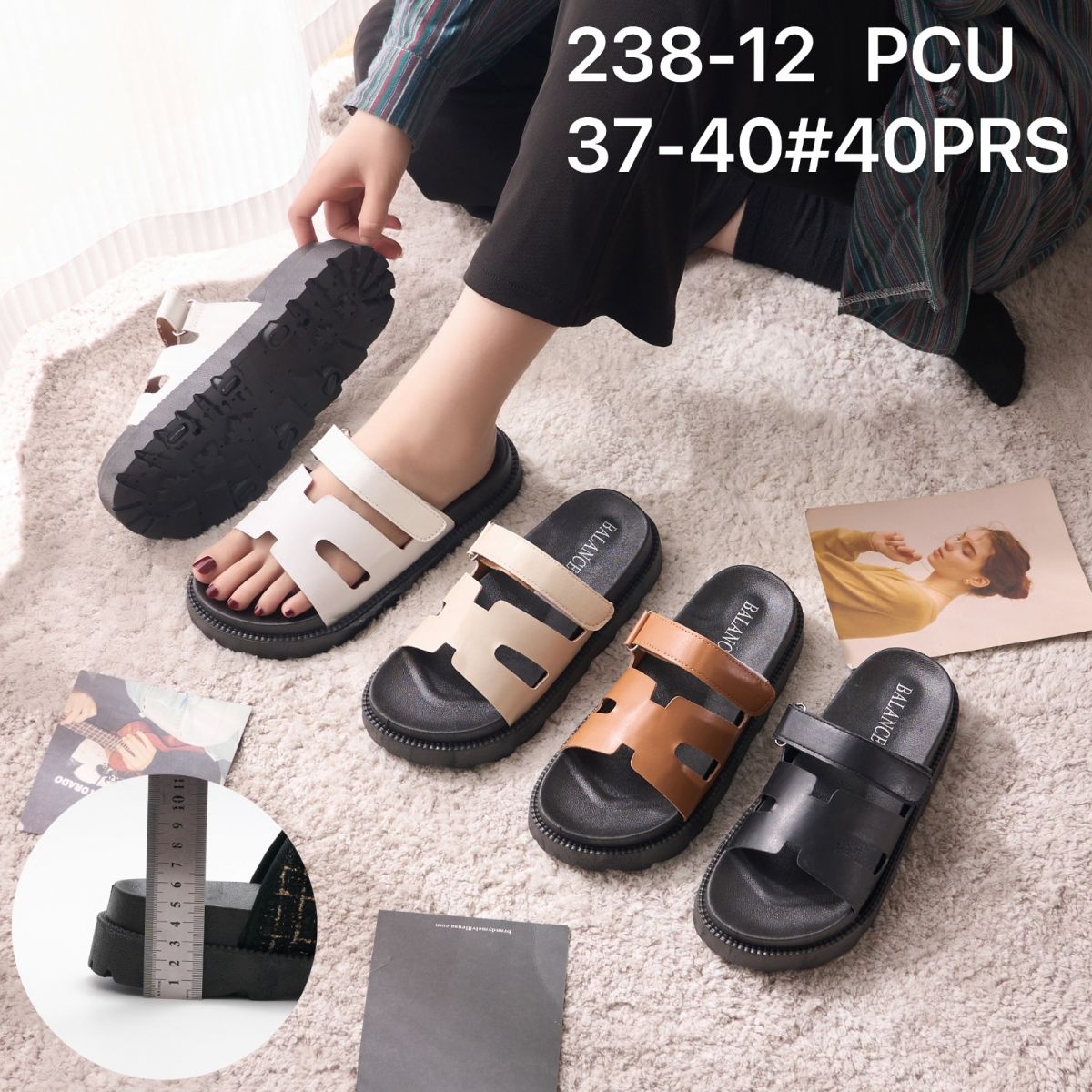 SANDAL 238-12 SIZE 37 - 40 TINGGI 5 CM ISI 40 PASANG