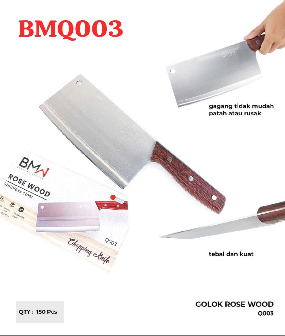 GOLOK ROSE WOOD BMQ003 ISI 150 PCS