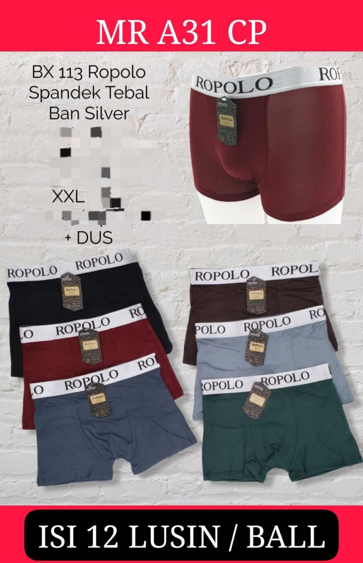 BOXER MR A31 CP SIZE XXL + DUS ISI 12 LUSIN