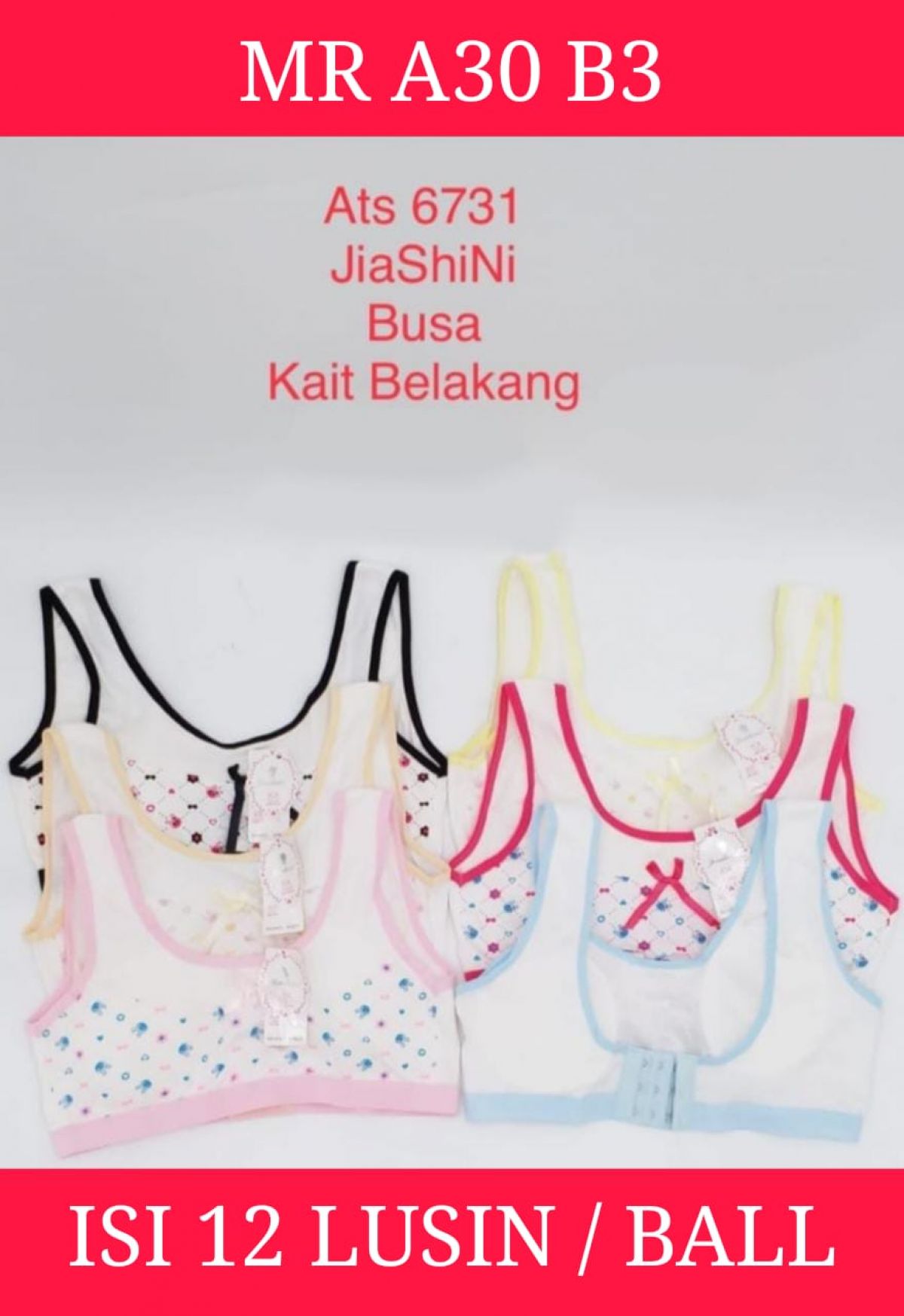 MINISET BUSA PAKAI KANCING MR A30 B3 ISI 12 LUSIN