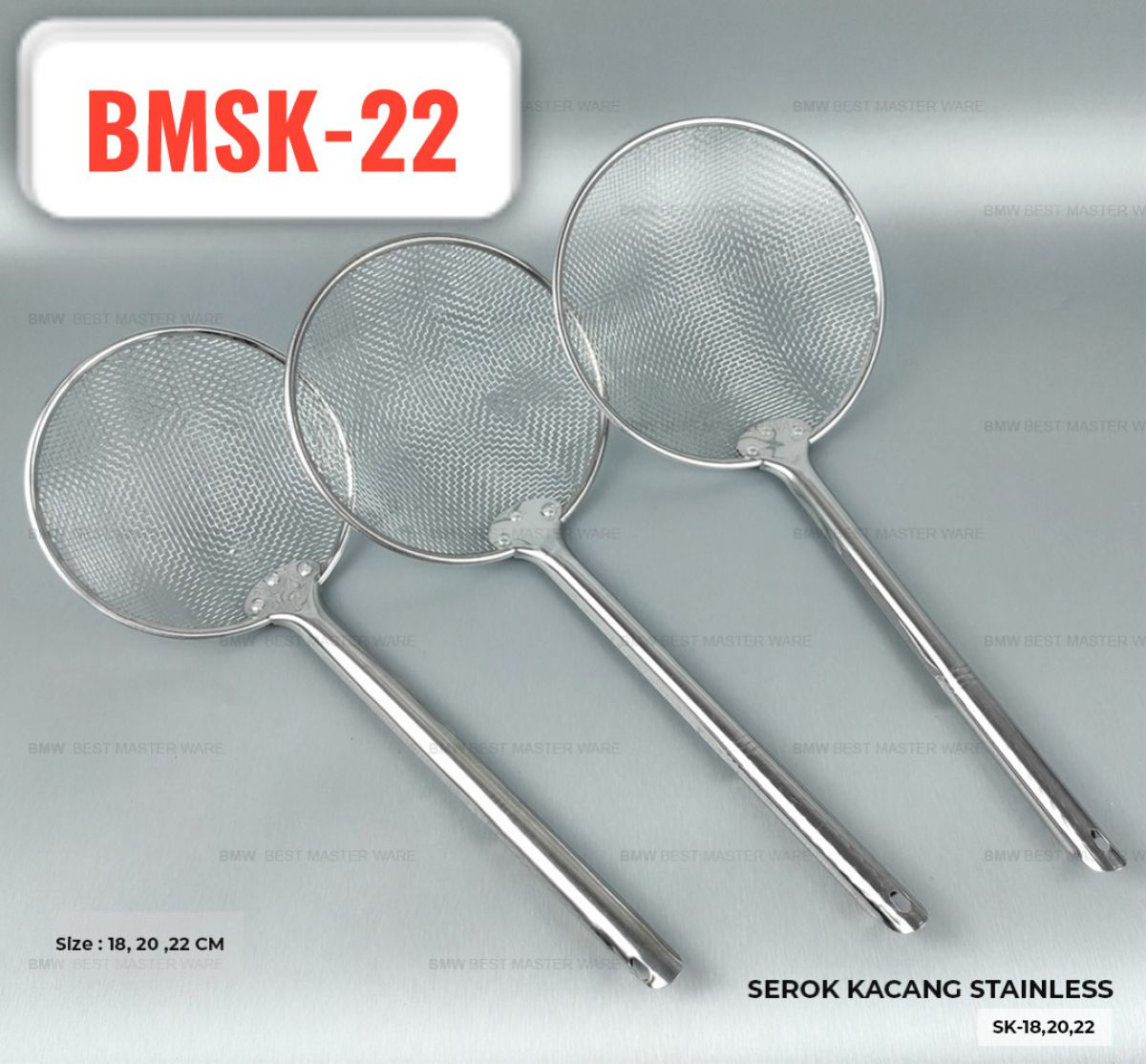 SEROK KACANG STAINLESS BMSK-22 ISI 144 PCS